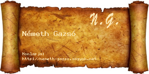 Németh Gazsó névjegykártya