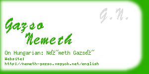 gazso nemeth business card